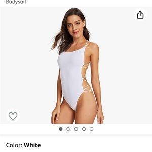 White crisscross back bodysuit very soft